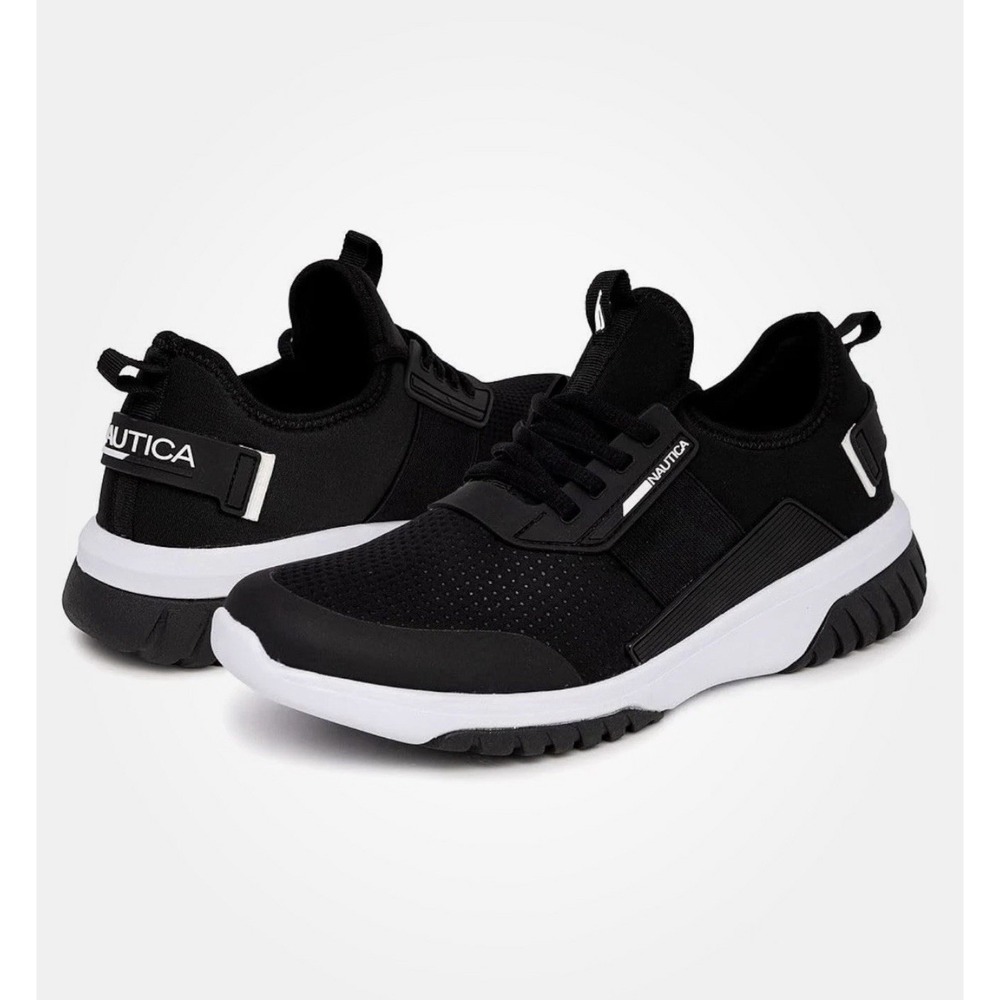 Nautica Men's Geoff athletic sneaker Shoes Mens Sz 12 Black White